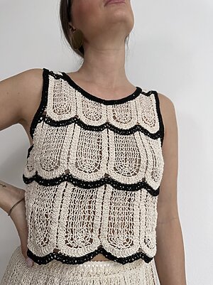 Top crochet bicolore