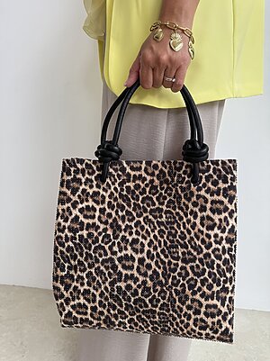 Bag maculato marrone manico nodo