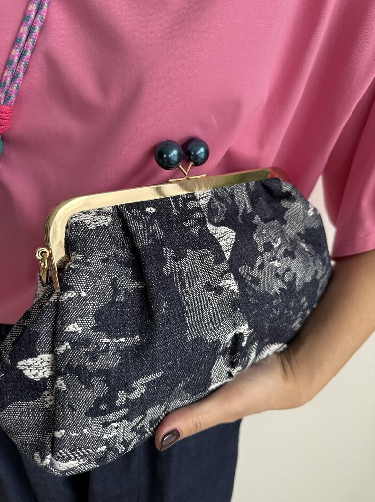 Bag clicclac ricamo denim 