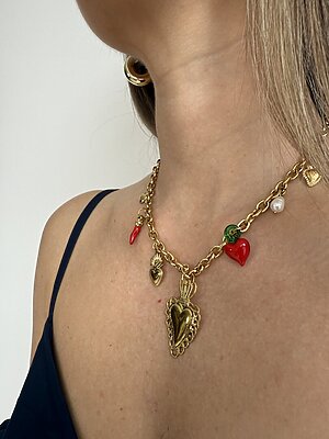 Collana cuore cornetto red