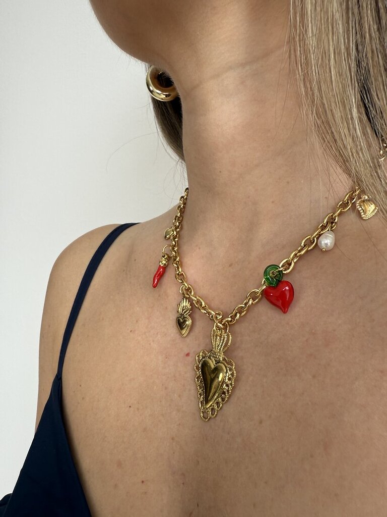 Collana cuore cornetto red 