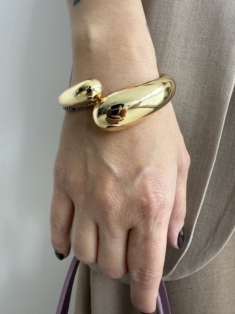 Bracciale rigido goccia oro 