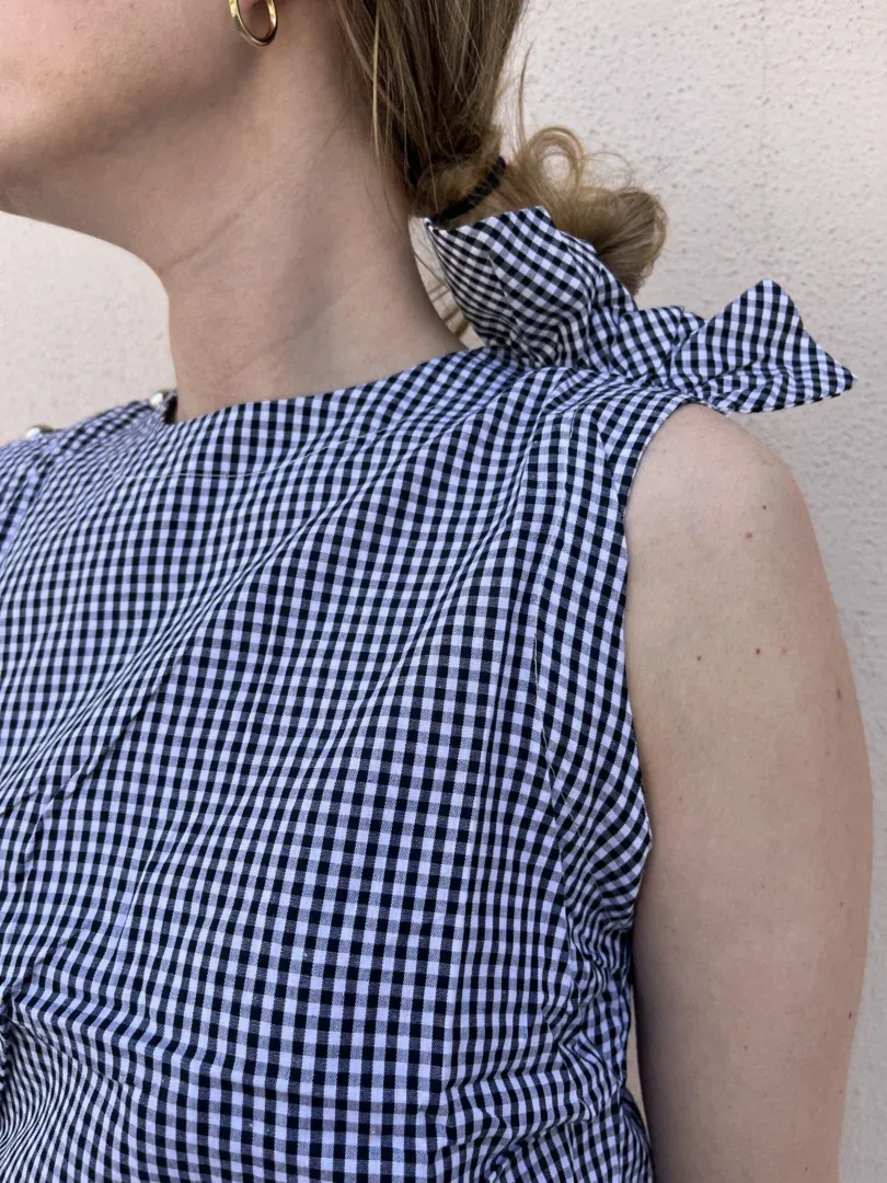 Camicia giromanica fantasia vichy Lebistore