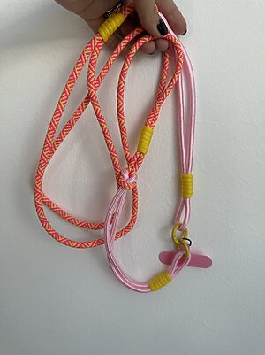 Cordino cellulare rosa fluo giallo