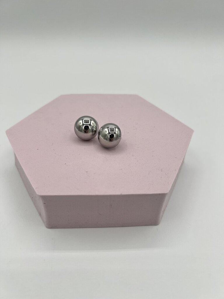 Orecchino bottone small argento 