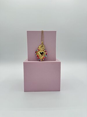 Collana oro One Cuore multicolore