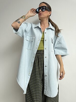 Set Camicia Denim Chiaro doppia tasca