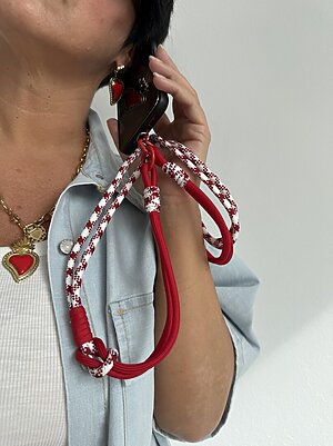 Cordino cellulare rosso bianco