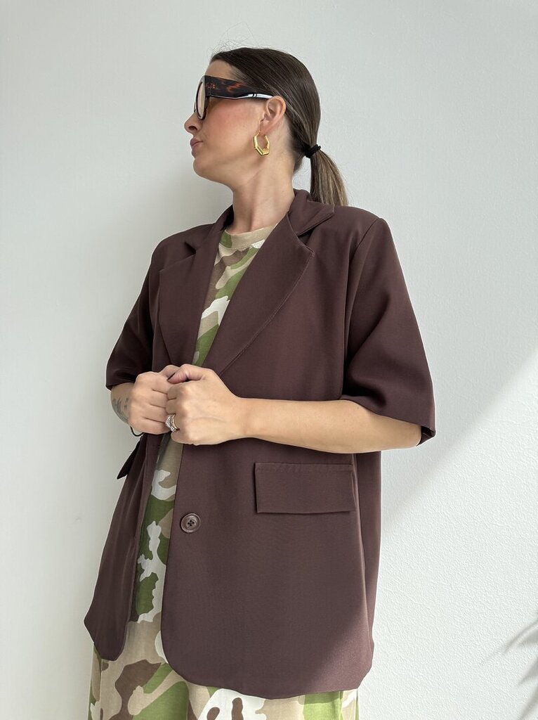 Blazer manica corta - marrone 