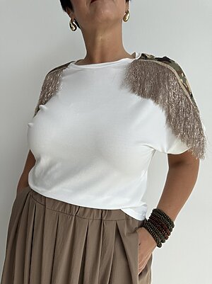 Ts Camouflage frangette lurex