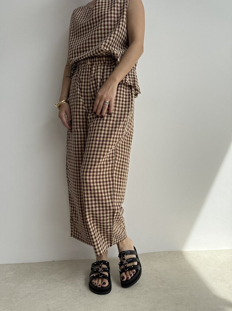 Panta ovetto Set VICHY - marrone 