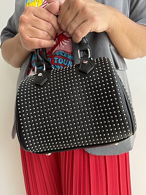 Bauletto micro borchie nero