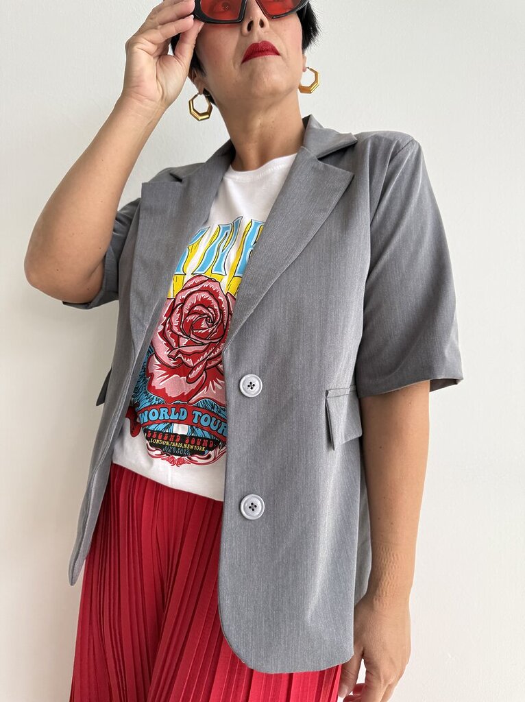 Blazer manica corta - Grigio 