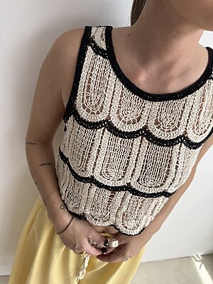Top crochet bicolore