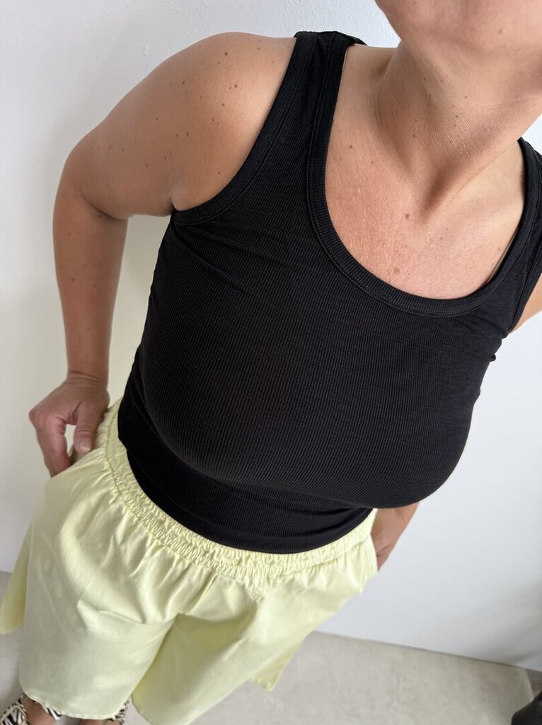 Top canotta costa stretch - Nero 