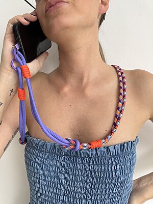 Cordino cellulare viola arancio