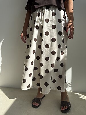 Panta gonna culotte pois