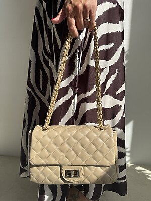 Borsa PARIS trapunto large taupe