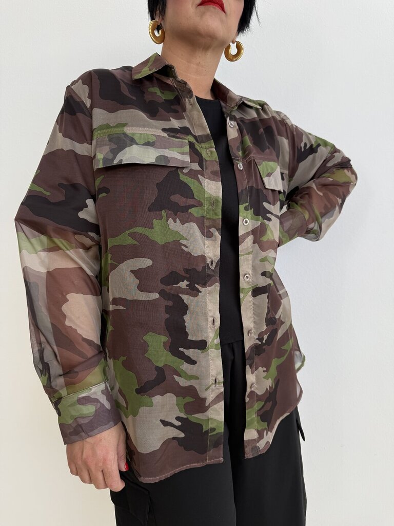 Camicia velata camouflage 