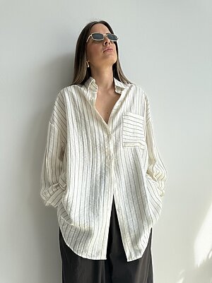 Camicia gessato LINO