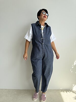Salopette denim ovetto