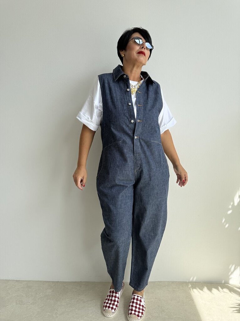 Salopette denim ovetto 