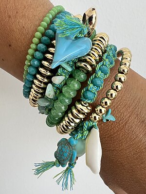 Bracciale molla turchese