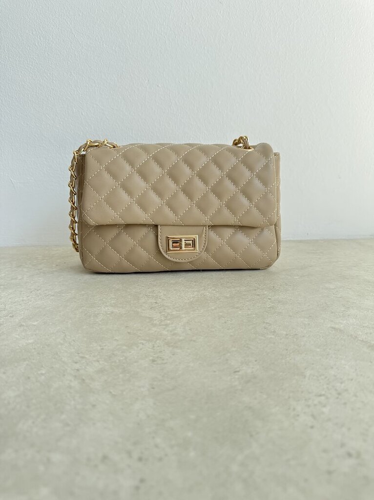 Borsa PARIS trapunto large taupe 