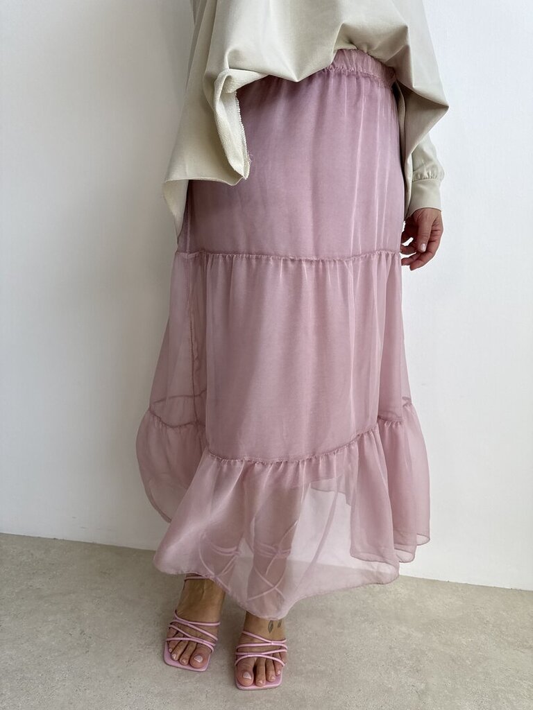Gonna balze chiffon - Rosa 