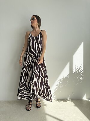 Abito SATIN zebra brown