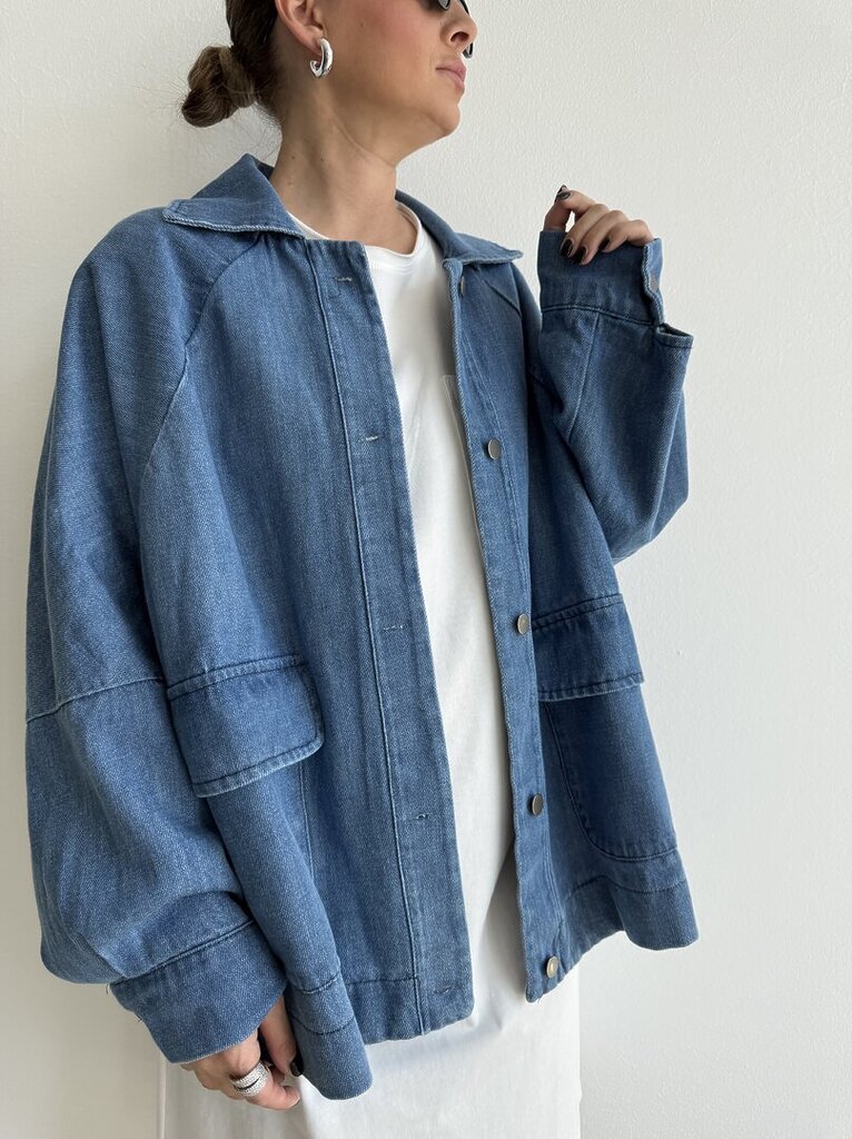 Giacca denim trapezio 