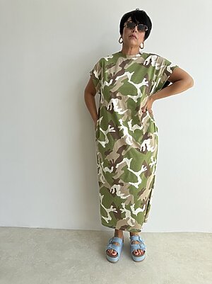 Abito cotone fantasia camouflage