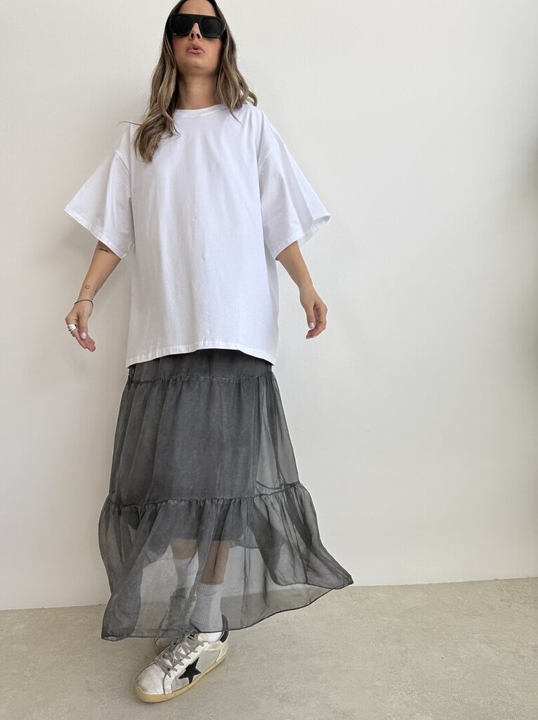 Gonna balze chiffon - fumo 