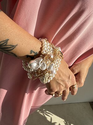 Bracciale fili perle