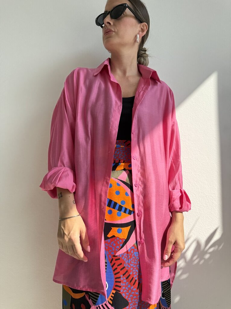 Camicia over velata - Rosa 