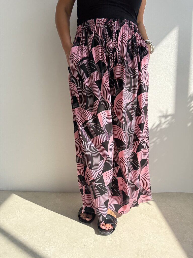 Pantalone fantasy astratto - Rosa 