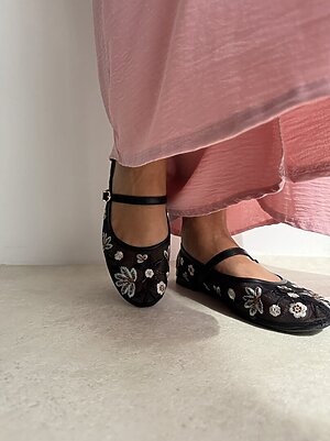Ballerina ricamo nero